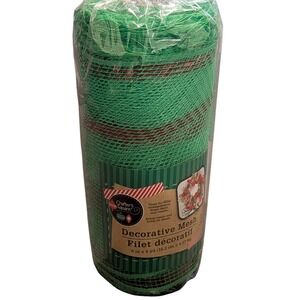 Crafter's Square Green Red Metallic Striped Decorative Mesh 6in x 5yd Christmas